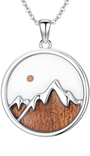 YEESIA Bergkette für Damen, 925er Sterlingsilber, Senfkorn-Berganhänger, Halskette, christlicher Schmuck, Geschenk für Frauen
