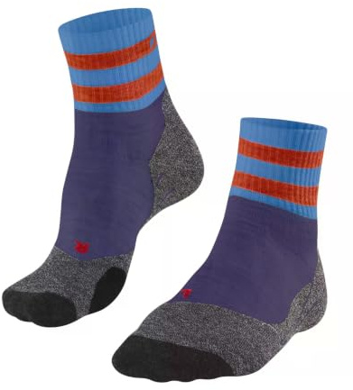 FALKE Herren Wandersocken TK2 Explore Short Stripe M Sso Wolle Funktionsmaterial antiblasen dick 1 Paar, Blau Blue Note 6545, 44-45