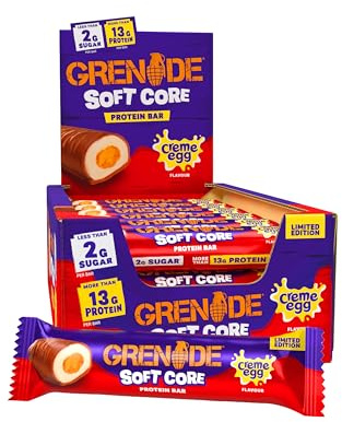 Grenade Limited Edition Soft Core Creme Egg Flavour Protein Bar, 18 x 45 g