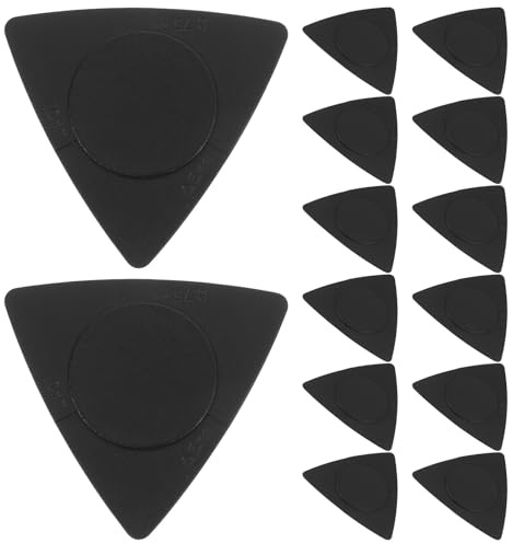Beaupretty 20 Stück Folk Gitarre Plektren Dreieck ABS Material Schwarz Rutschfest Gitarrenzubehör für Akustikgitarren