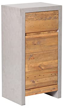 Woodkings® Bad Unterschrank Burnham Holz recycelte Pinie Natur rustikal Kommode Beton Optik grau Landhaus Möbel Badmöbel Badezimmer Badezimmerschrank Badschrank