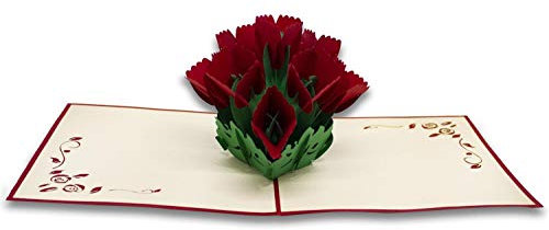 RF Distribution Biglietto Auguri con Origami Surprise, Mazzo Rose