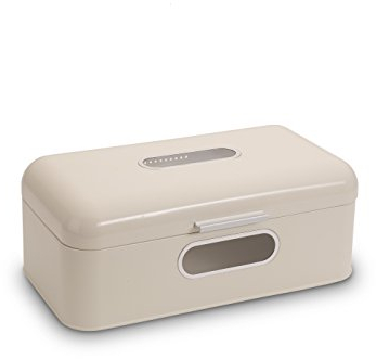 Echtwerk Brotkasten, Retro-Brotbox aus Metall mit Sichtfenster, Platzsparende Aufbewahrungsbox, Brotkorb mit Deckel, creme, 42 x 24, 8 x 16.10 cm, Big