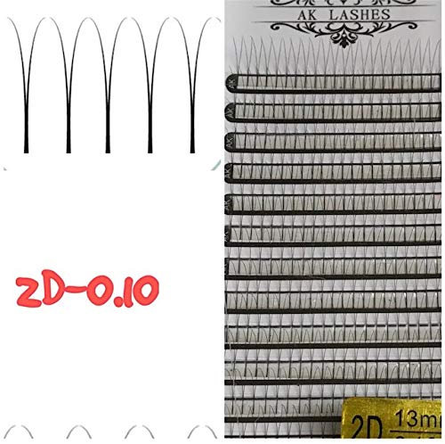 Pre Made Fans Eyelash Extensions 2D 0.10 Thickness C Curl 9mm Russian Volume Lashes