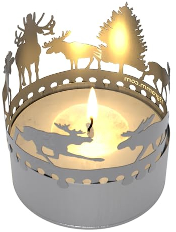 Elch Schattenspiel - Kerzenaufsatz für magische Schattenprojektionen, nordisches Design, Geschenk für Naturliebhaber