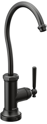 Moen S5540BL Sip Collection grifo industrial de agua fría para cocina con sistema de filtración opcional, negro mate