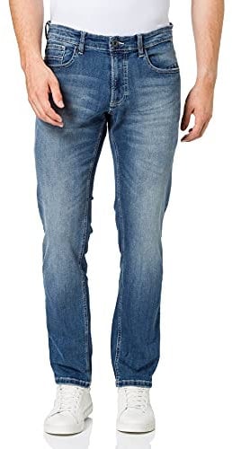 camel active Herren Herren Madison Jeans in Slim Fit – Cotton Mix – Stretch Blau, menswear-38/32