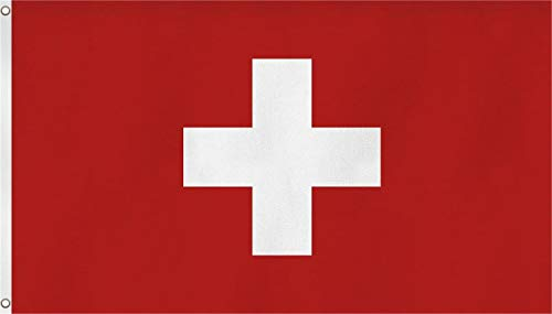 normani Flagge - Fahne - Hissfahne mit Zwei Metallösen zur Befestigung und zum Hissen - Größe 90 x 150 cm wetterfest Farbe Schweiz