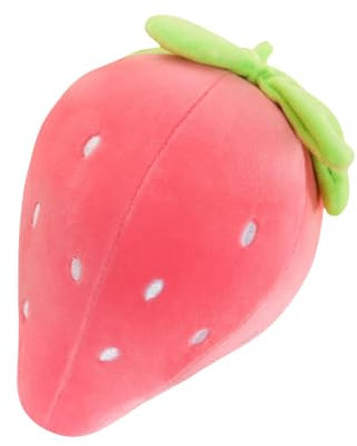 LAARNT Juguete de peluche de fresa rosa de 22 cm, relleno de algodón relleno de almohada para niños