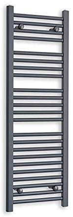 Companyblue 400mm Wide ANTHRACITE Sand Grey Heated Towel Rail Radiator Flat Ladder for Stylish Bathroom (1200mm)