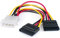 Câbles d'alimentation Molex vers SATA, câble répartiteur d'alimentation LP4 Molex 4 broches vers 2 têtes SATA 15 broches pour unité d'alimentation PC pour alimenter le disque dur SSD DVD-RW disque dur