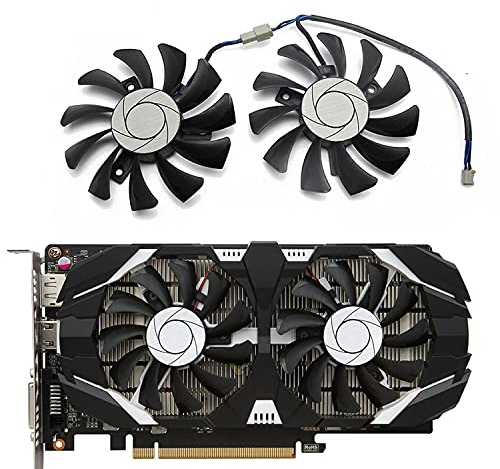 Dotodo HA8010H12F-Z Ventilateur de refroidissement pour carte graphique MSI Geforce GTX 1050Ti GTX 1050 Ti 4GT-OC 75 mm 2 broches