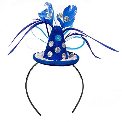 Bock op Kölle Haarreif. Minihut. Punkte Karneval, Fashion Haarreif Party Hütchen Clown Karneval Fasching Kostüm (Blau)