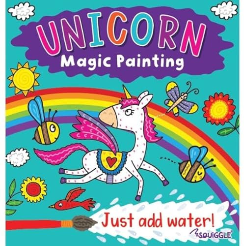 Sixstore Pintura mágica infantil con libros de agua (unicornio), 20x20 cm