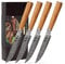 Wakoli Oribu 4er Damast Steakmesser-Set I 12,5 cm Klingen aus 67 Lagen Damaststahl, Olivenholzgriff - Edle Damastmesser für Steaks, Grillgut oder als Tafelbesteck