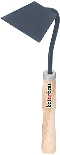 KOTARBAU® Binette 6 x 10 cm Forme Trapézoïdale Petite Houe avec Manche en Bois 32 cm Accessoire de Jardin Outil de Jardinage Accessoires de Plantation
