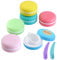 Stalife Travel Bottles for Toiletries, 6pcs 10ml Leakproof Small Travel Pots with Lids for Makeup Cream, Mini Plastic Jars Containers with Labels and Spatulas