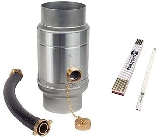 Sanitärshop Baustoffe & Sanitär: Zink Regenwassersammler mit Schlauchanschluss 80mm - mit Zollstock und Bleistift - 85% Wasserertrag für Fallrohr und Regentonne
