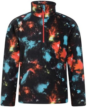 Mountain Warehouse Pursuit Printed Kids Hoodie - Microfleece, Anti-pill Pullover, Breathable Girls & Boys Sweatshirt - For Spring Summer, Camping & Outdoors Bright Orange 9-10y