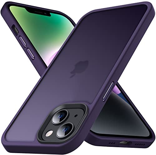 Anqrp Zero Seriesr Kompatibel mit iPhone 14/13 Hülle, Minimalistische Transluzente Matte Schutzhülle, Military Grade Handyhülle für iPhone 14/13, Dunkel Violett
