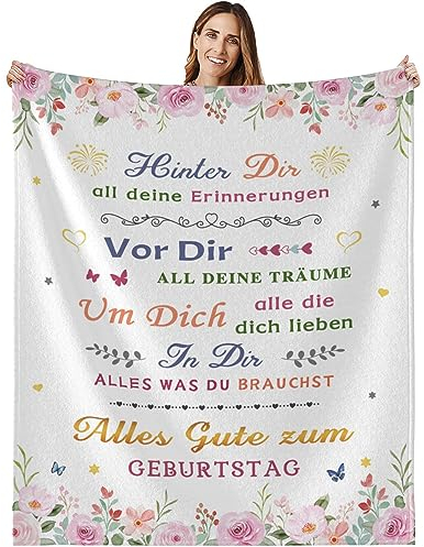MAST DOO Geburtstagsgeschenk für Frauen, Geburtstagsgeschenk für Mädchen, Geschenke für Beste Freundin Schwester Ehefrau Mama Oma Geburtstag Geschenkideen, Flauschige Kuscheldecke 130x150cm