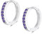 EPIRORA Silver Hoop Earrings for Women, Sterling Silver Small Huggie Hoop Earrings | Hypoallergenic Amethyst Cubic Zirconia Hoops Earrings Jewellery Gifts for Girls Birthday Wedding