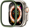 Protectores de Pantalla para Apple Watch Ultra de 49mm, Vidrio Templado 9h Marco de AleacióN de Titanio, Mantiene el Original, Sensible al Tacto，PelíCula Protectora Ligera Apple Ultra 2