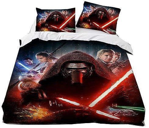 GYORI War Star kinderbettwäsche 135x200,Kopfkissenbezug 80 x 80 cm,Darth Bettbezug 135 x 200 cm,3D bettwäsche,Anime deko Geschenke für Jungen (A,135x200+80x80cm)