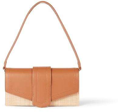 The Drop Sac Bandoulière pour Femme, à Rabat, Safiya, Paille Naturelle, Taille Unique