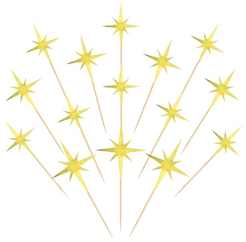 Blumomon 30 Pcs Star Cupcake Toppers Twinkle Babyshower Birthday Cake Decorations Glitter Star Cake Decoration for Kids Birthday Wedding Ceremony Party Supplies