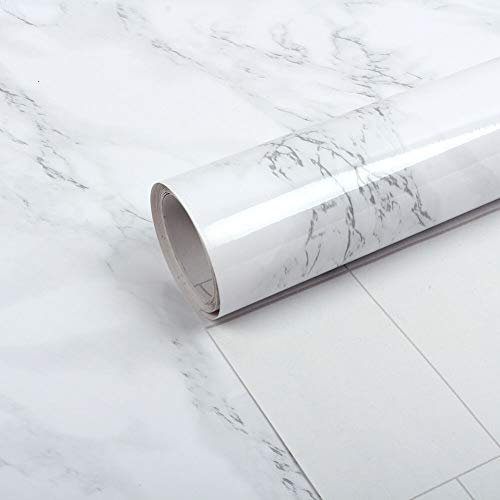 Warmiehomy Sticky Back Plastic Roll Wallpaper 2 Pack 60cm x 5m Marble Effect Self Adhesive Wallpaper Peel and Stick Vinyl Wrap Wallpapers for Furniture Sticker, Kitchen, Worktops