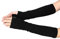 VUCDXOP Frauen Lang Fingerlos Handschuhe, Thermo Gestrickte Fingerlose Handschuhe Schwarz Armstulpen Winterhandschuhe Dehnbar Handstulpen Pulswärmer Strickhandschuhe mit Daumenloch Über für Damen…