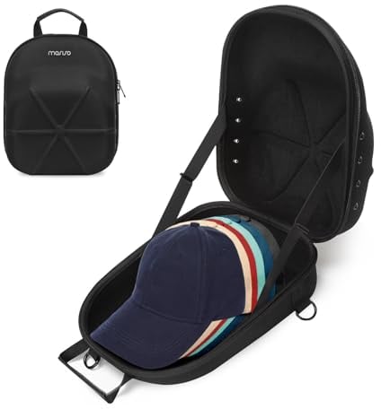 MOSISO Hard Carrying Hat Travel Case for Baseball Caps, Large Hat Organizer Storage Bag for 7-8 Headgears with Shoulder Strap, Caps Carrier Holder Protects for Traveling & Home Storage, Black