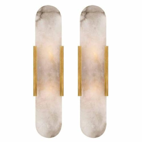TRIVIDHA Moderne Marmor-Wandlampen, 2er-Set, Kreatives Design, Kunst-Wandleuchte, Badezimmer-Waschtisch-Wandleuchte, Beleuchtung, Alabaster-Wandlampen Für Wohnzimmer, Nachttisch, Flur, Balkon