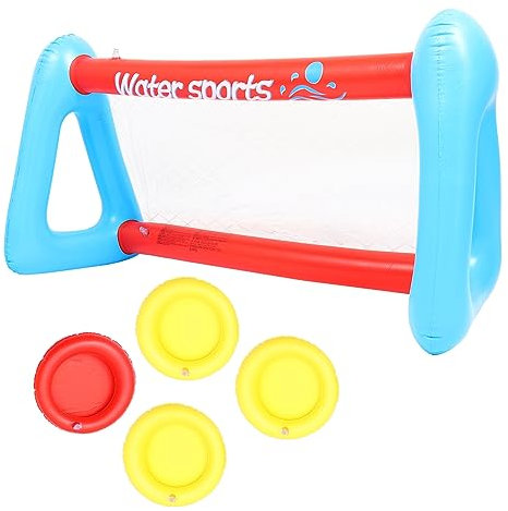 Vaguelly Set Swimming Pool Inflatable Volleyball Net Game with Pool Volleyball Toys Bright Colors for Boys and Girls Outdoor Water Play