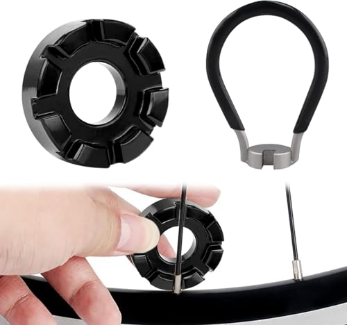 HANIUTTY Llave Radios Bicicleta, Herramientas para Bicicletas Llave de Radios para Bicicleta, Herramienta de 8 Vías, Tensor de Pezones, Llave para Rueda de Bicicleta, Tamaño 10-15