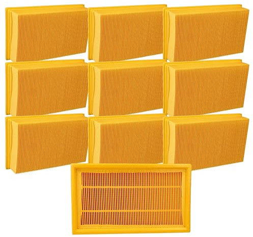 vhbw 10x filtre plissé plat compatible avec Bosch GAS 35 L SFC+, GAS 35 L AFC aspirateur sec/humide, aspirateur - Élément filtrant