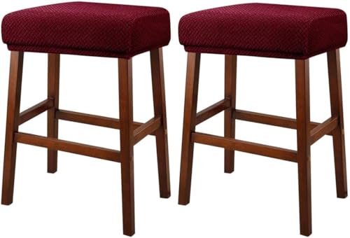 ILiemao Bezug für Barhocker Rechteckige Stuhl Abdeckung Theke Pub Bar Hocker Stuhl Slipcover für Esszimmer Cafe Barhocker Slipcover Möbelschutz Bezug(R12,2pack)
