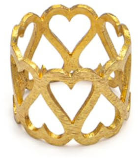Vestopazzo anello fascia corona cuori in ottone.Lavorazione artigianale.Taglia unica,misura regolabile.