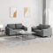 2-TLG. Sofagarnitur mit Kissen Dunkelgrau Stoff,Bequemes 2er Sofa in Dunkelgrau Gemütliche Sitzgarnitur mit Rollkissen für EIN entspanntes Zuhause Wohnzimmer, Sofas