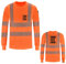 AYKRM 3XL 4XL Custom Orange High Vis Long Sleeve Shirt for Men Women