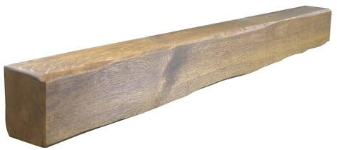 Estantería rústica de roble macizo hecho a mano decorativa para el hogar, estante flotante de madera natural, perfecto para chimenea, troncos, tamaño 90 x 12,5 x 10 cm