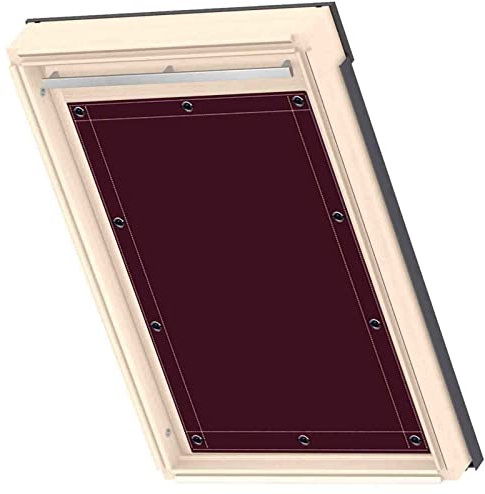 Blackout Skylight Window Shade No Drill Blackout Blind for Roof Window Electric Blackout Curtain for Glass Window Burgundy Window Curtains 48x93cm
