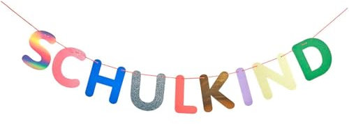 Rico Design Girlande Schulkind 5m Karton Dekoration Banner Einschulung Party Deko bunt Kinder Schulanfang Kinderparty
