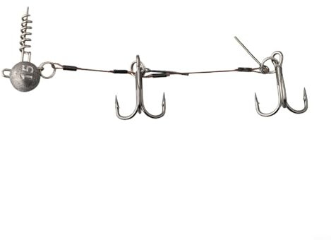 Pike Fishing Essentials Treble Hook Set with Innovative Corkscrew Design (L)