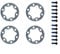 Bicycle Brake Disc Washer 6 Holes Spacer Kit 2/5mm Thickness for 44mm Rotors E-Bike Electric Scooter Component Set with Stainless Steel Bolts