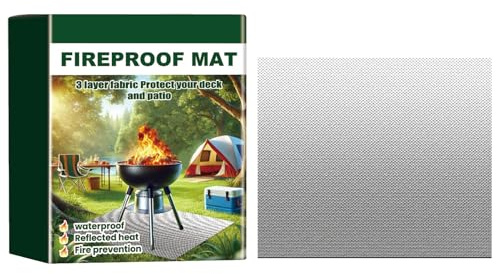 Tapis ignifuge, tapis de barbecue extérieur pour barbecue - Tapis ignifuge | Tapis de fosse d'incendie, tapis de barbecue sur le pont de l'herbe de terrasse extérieur bois feu pit barbecue fumeur