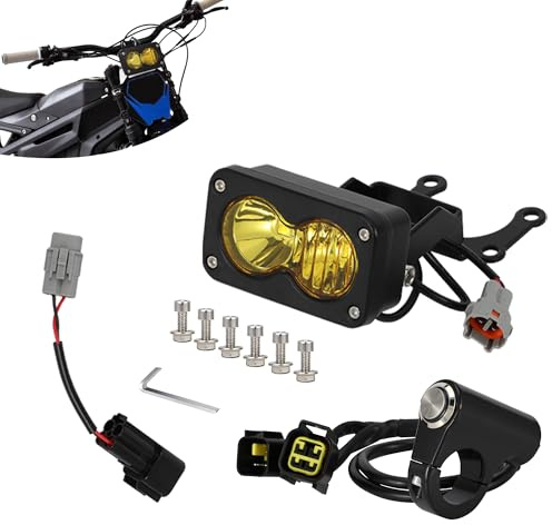 Phare Moto avec Interrupteur pour Talaria Sting R MX4 MX3 Dirt Bike Jaune | Éclairage Jaune, Interrupteur Inclus, Usage Moto Électrique, Lumière pour Talaria Sting R MX4 MX3