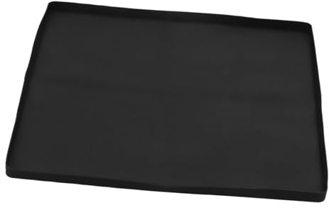 DECORNIJIA Silicone Water Filter Pad and Washing Machine Protective Mat with Raised Edge 500x500mm Black, Heat-Resistant Drip Tray for Mini Fridge, Freezer, and Refrigerator Leak Prevention