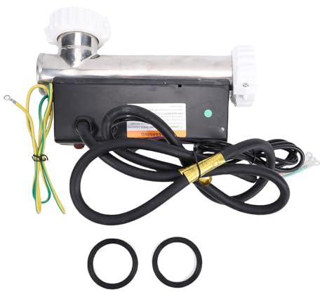 Tnfeeon Thermostat de Chauffe-eau, Contrôleur de Température de Spa 3KW avec Corps en Acier Inoxydable, Ports de 1,5 Pouces pour les Besoins de Chauffage Portables de Piscine et de Spa